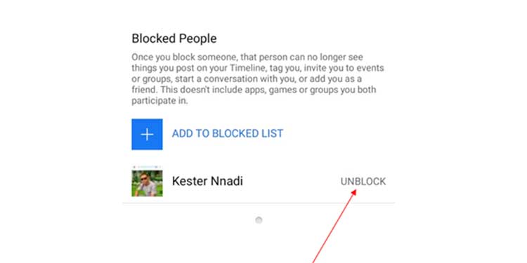 Unblock a friend on phone