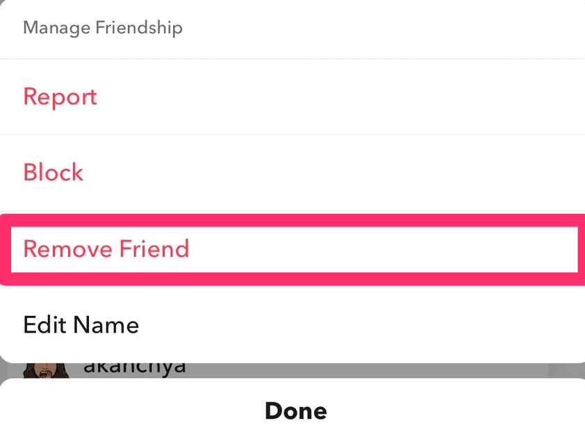 Remove Friend on Snapchat