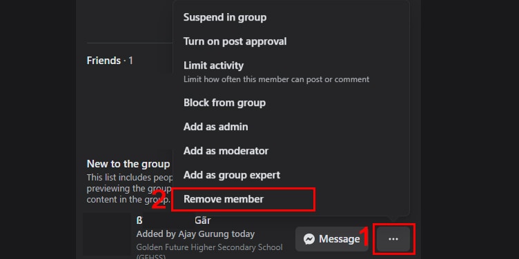 Facebook Group Remove Member PC