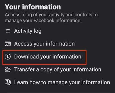 download-your-information