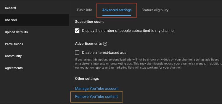 remove-youtube-content