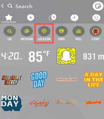 Snapchat Location sticker