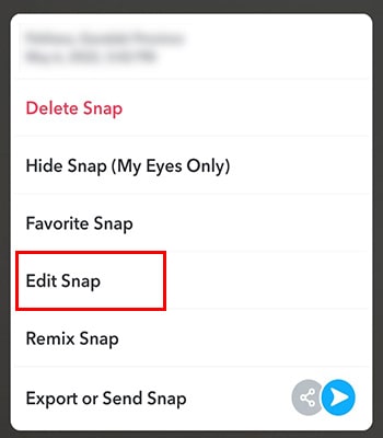 Snapchat edit snap