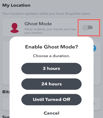 Snapchat ghostmode