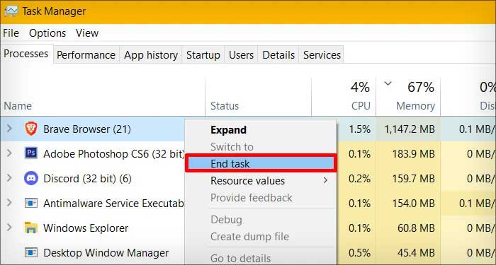 End-Task-from-Task-Manager