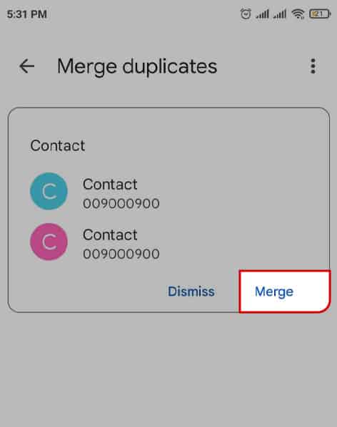 For-any-specific-content,-tap-Merge.