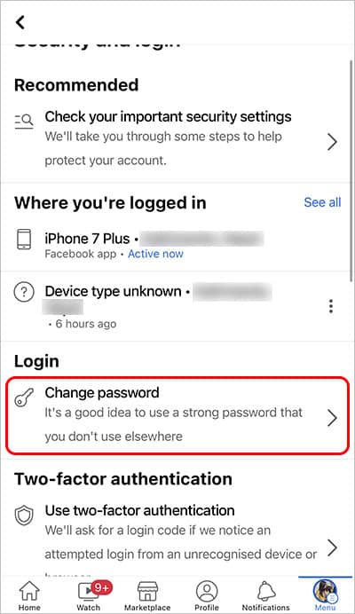 Tap-on-the-Change-password-under-the-Login-section