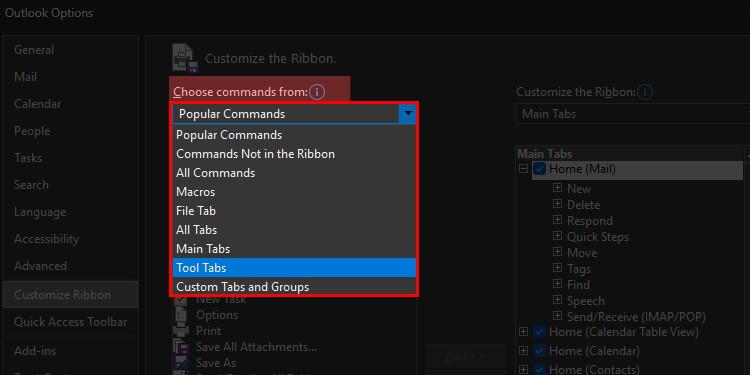 Under-Choose-commands-from,-select-Tool-Tabs-from-the-drop-down.
