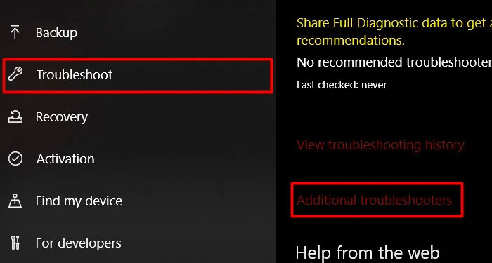 Windows-Additional-Troubleshooters