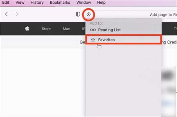 how to add favorites bar on safari