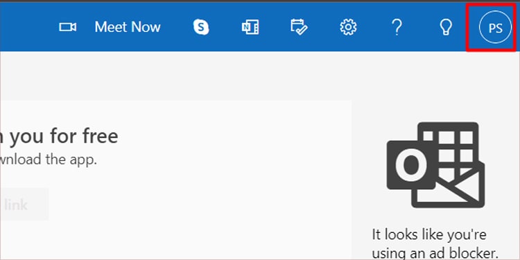 click-on-the-profile-in-outlook