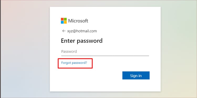 forgot-password-on-outlook