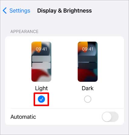 light-appearance-option