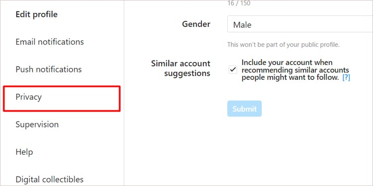privacy-in-instagram-web