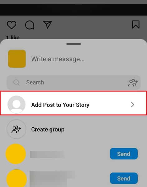 Click-on-Add-post-to-your-story.