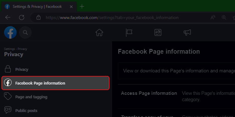 Click-on-Privacy-and-select-Facebook-Page-Information-on-the-left-menu.