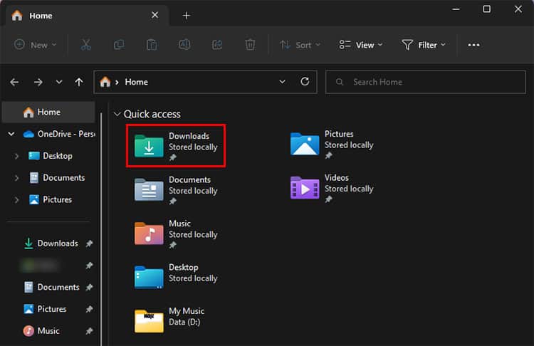 Go-to-Downloads-folder