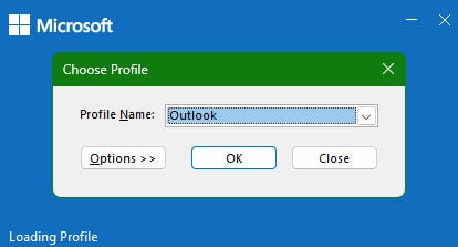 Select-a-profile-and-hit-0k.-Outlook-will-open-in-safe-mode.