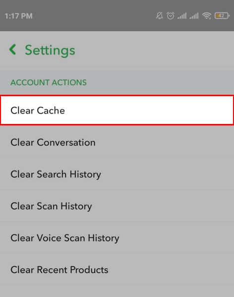 Tap-on-Clear-Cache