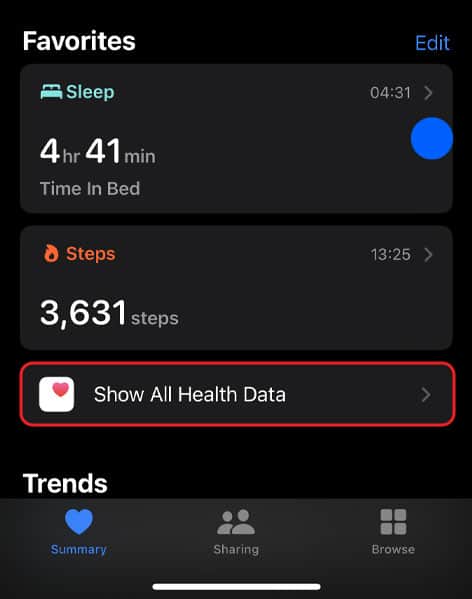 Tap-on-Show-All-Health-Data