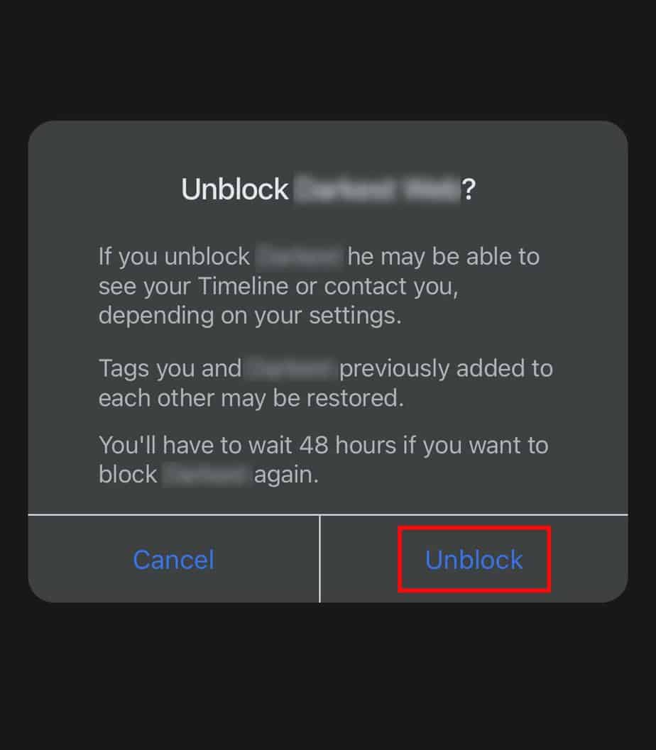 Unblock-button