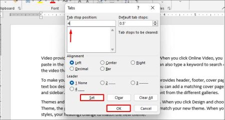 How to Insert a Tab Stop in Word