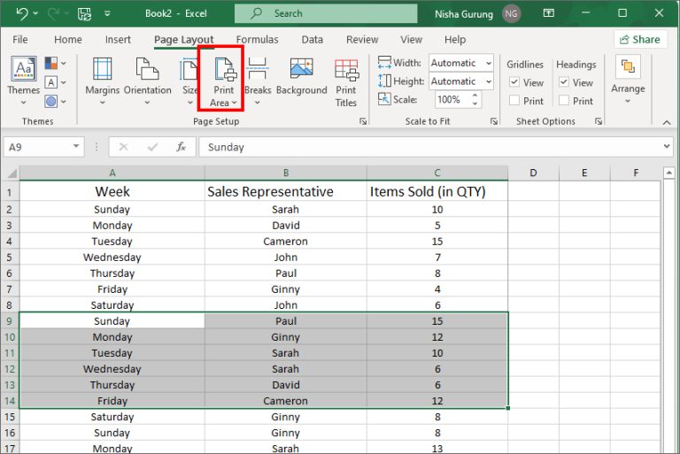 How to Set Print Area in Excel (4 Ways)