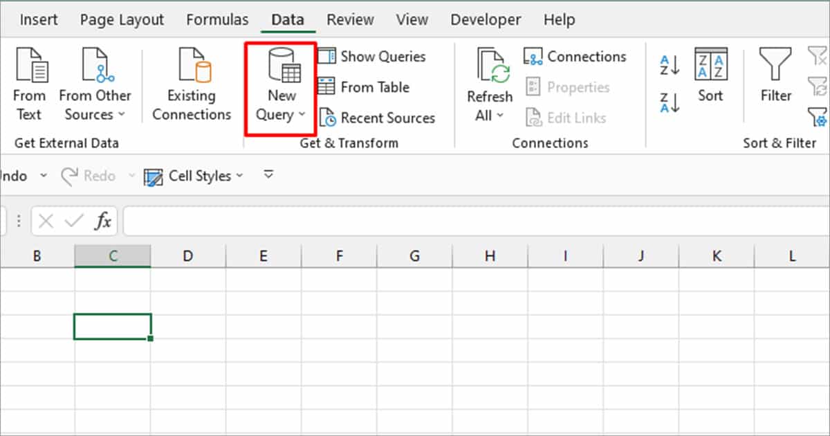 New Query Excel