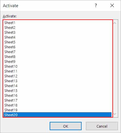 Switch-among-multiple-Excel-worksheets