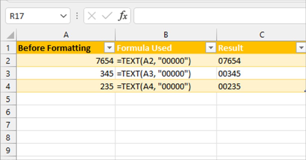 TEXT function Excel