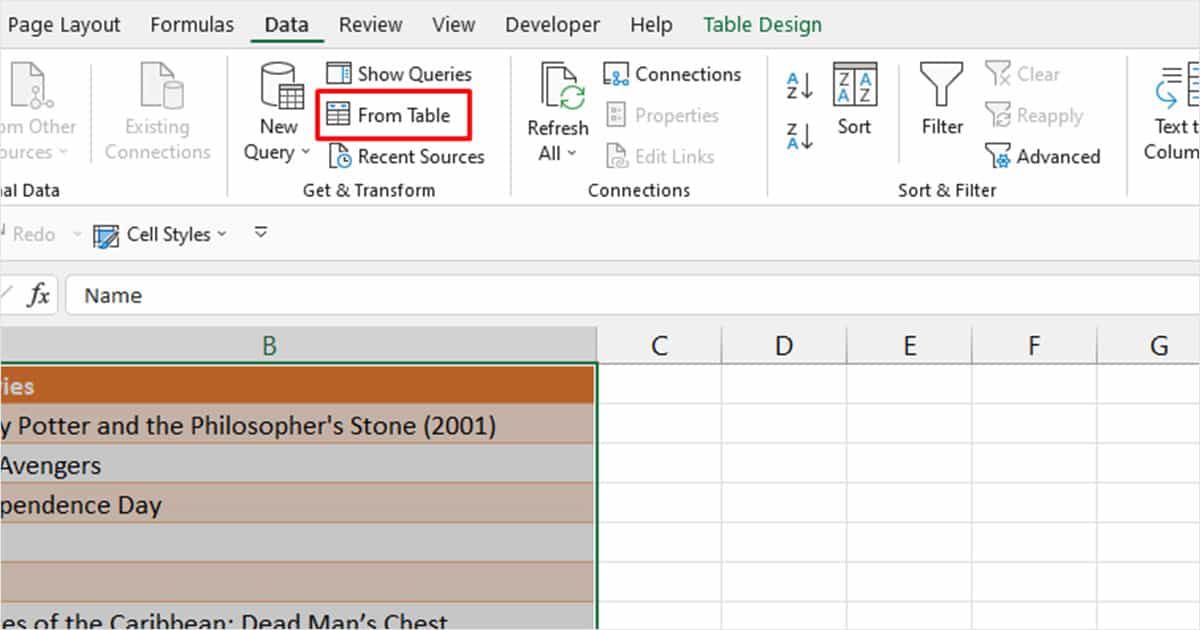 Table Power Query Excel