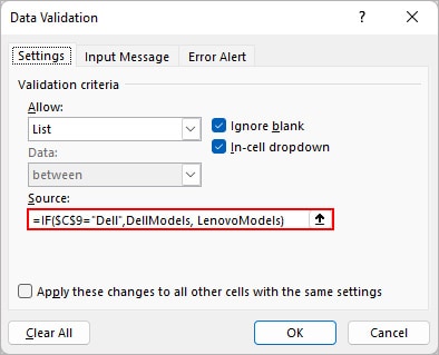Using-IF-function-to-create-dependent-dropdown-list