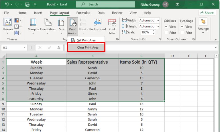 How To Set Print Area In Excel 4 Ways 0100