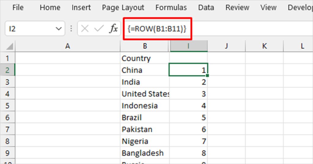 Array in Excel