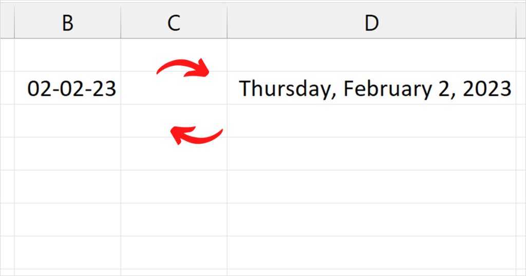Convert long and short dates Excel