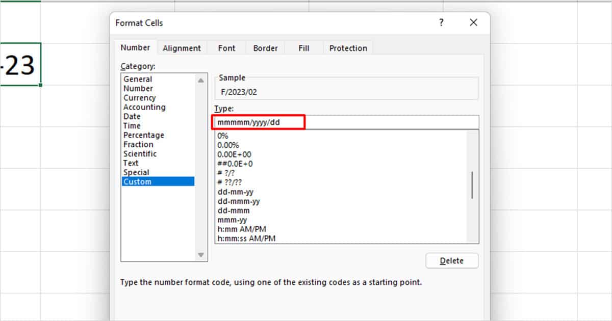 Custom cell Type Excel
