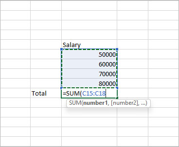 Dotted line while referencing cells inside formula