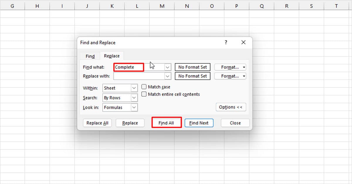 Find and Replace Excel