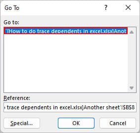 Go-to-dependent-cell-in-another-worksheet