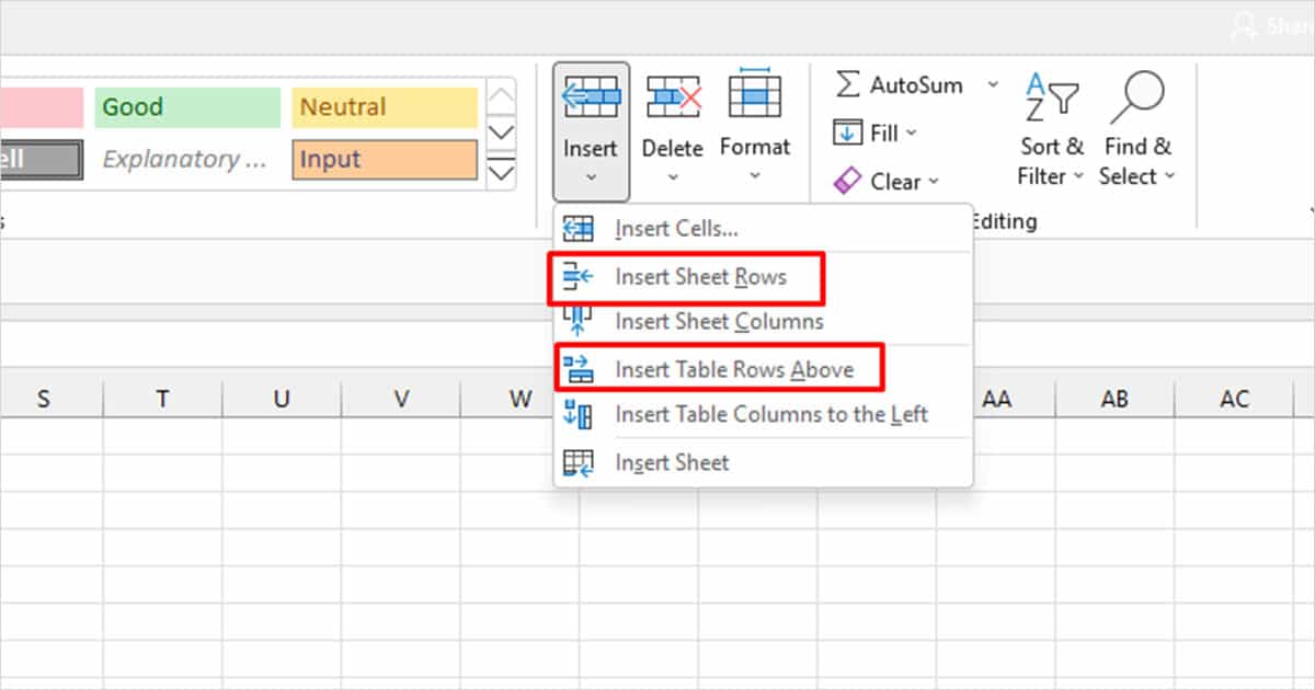 Insert Rows Excel