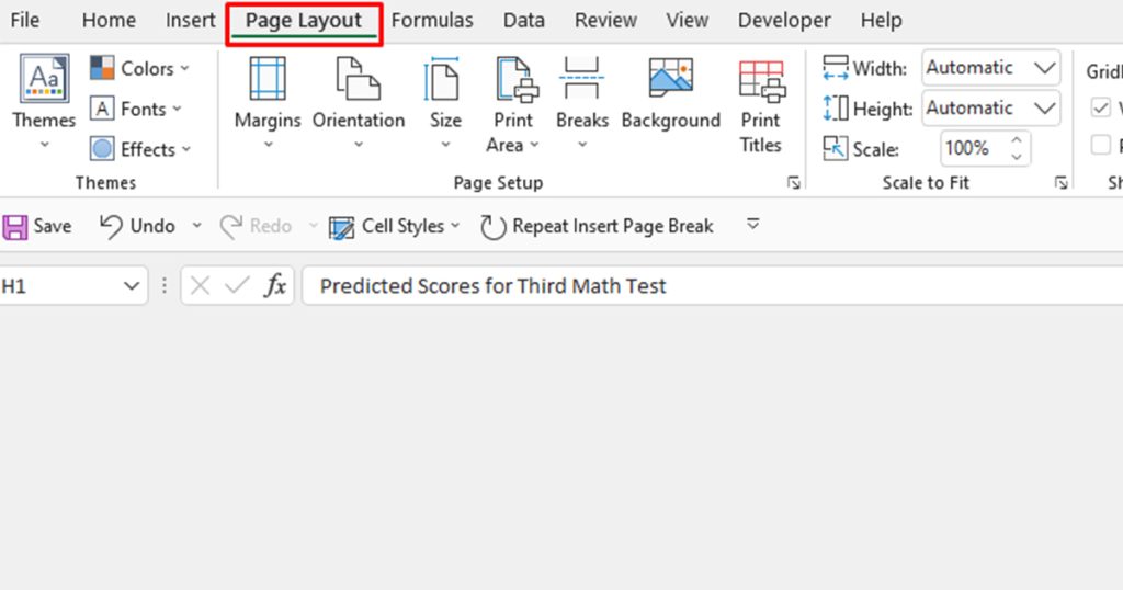 Page Layout Excel