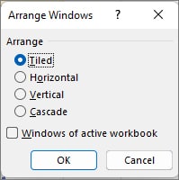 Pick one of the option to arrange Window