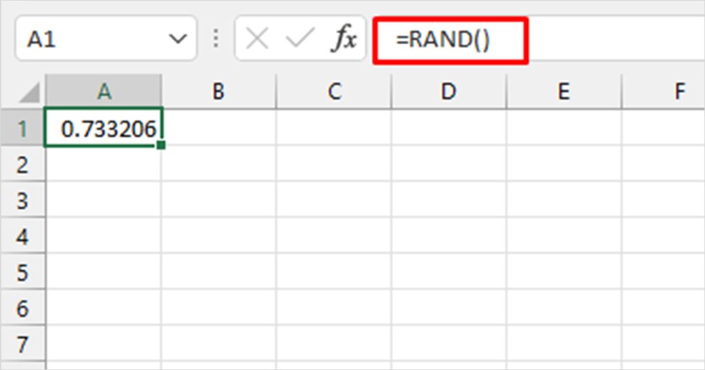 RAND Function Excel
