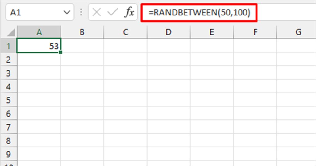 RANDBETWEEN Function Excel