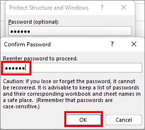 Re-enter password and hit OK