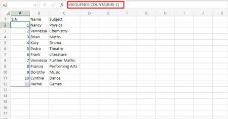 How To Automatically Add Serial Number In Excel