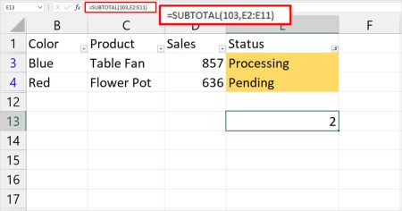 How to Count Highlighted Cells