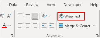 Select-Wrap-text-under-Home-tab