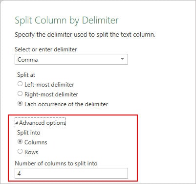Split-column-Advanced-options