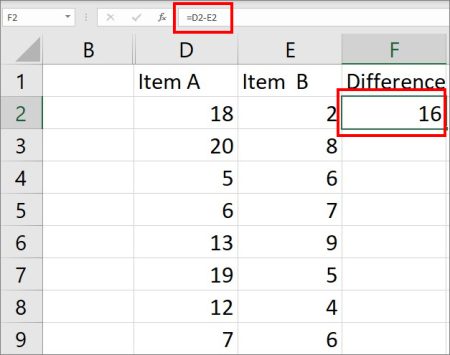 How to Subtract in Excel